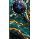 Realme 12 Pro Plus Back Cover Gold Teal Marble