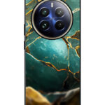 Realme 12 Pro Plus Back Cover Gold Teal Marble