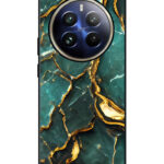 Realme 12 Pro Plus Back Cover Gold Teal Marble