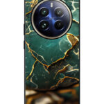 Realme 12 Pro Plus Back Cover Gold Teal Marble
