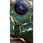 Realme 12 Pro Plus Back Cover Gold Teal Marble