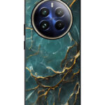 Realme 12 Pro Plus Back Cover Gold Teal Marble