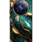 Realme 12 Pro Plus Back Cover Gold Teal Marble