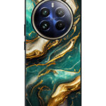 Realme 12 Pro Plus Back Cover Gold Teal Marble