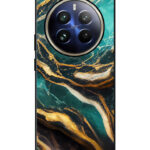 Realme 12 Pro Plus Back Cover Gold Teal Marble