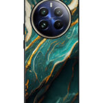 Realme 12 Pro Plus Back Cover Gold Teal Marble