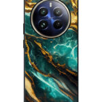 Realme 12 Pro Plus Back Cover Gold Teal Marble