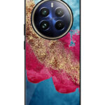 Realme 12 Pro Plus Back Cover Pink Burgundy Watercolor Effect