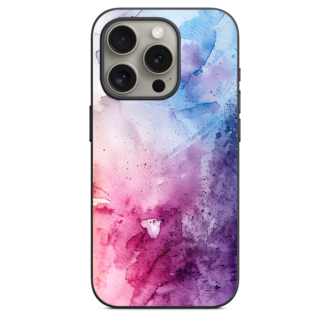 iphone 15 pro back cover N1 Colorful Watercolor Canvas Background 04 MMC 4 iPhone 15 Pro Max Mobile Back Cover - Fluid Ink