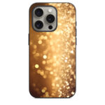 iPhone 15 Pro Back Cover Golden Sparkles