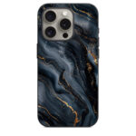 iPhone 15 Pro Back Cover Black & Gold Marbles