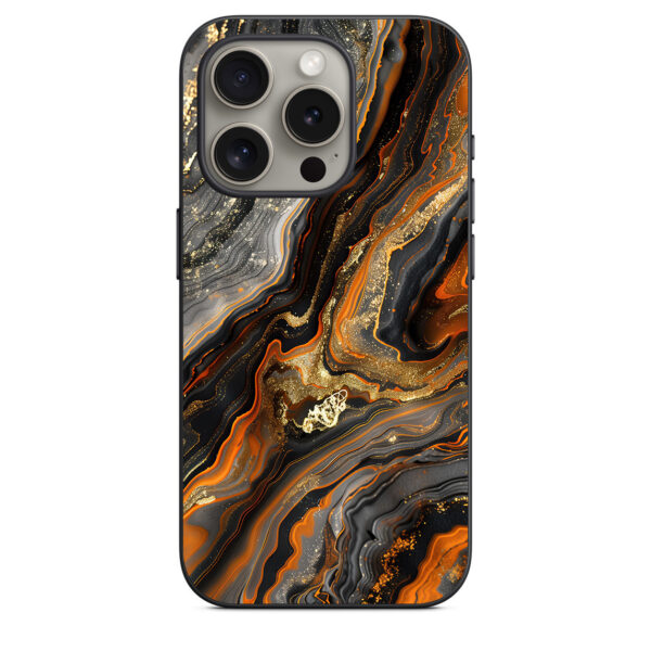 iphone 15 pro back cover N3 Black Marble Textures 4 MMC 27 iPhone 15 Pro Back Cover Black & Gold Marbles