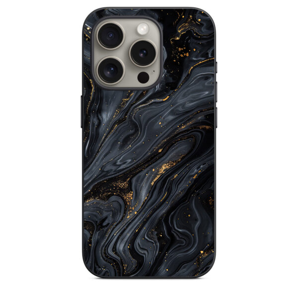 iphone 15 pro back cover N3 Black Marble Textures 6 MMC 29 iPhone 15 Pro Back Cover Black & Gold Marbles