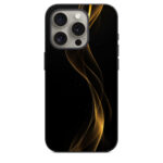 iPhone 15 Pro Back Cover Golden Sparkles on Black