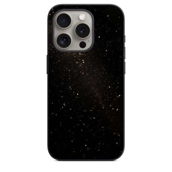 iphone 15 pro back cover N4 10 MMC 34 iPhone 15 Pro Back Cover Golden Sparkles on Black