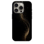 iPhone 15 Pro Back Cover Golden Sparkles on Black