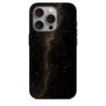 iPhone 15 Pro Back Cover Golden Sparkles on Black