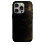 iPhone 15 Pro Back Cover Golden Sparkles on Black