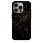 iPhone 15 Pro Back Cover Golden Sparkles on Black