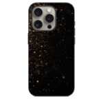 iPhone 15 Pro Back Cover Golden Sparkles on Black