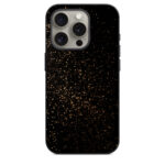 iPhone 15 Pro Back Cover Golden Sparkles on Black