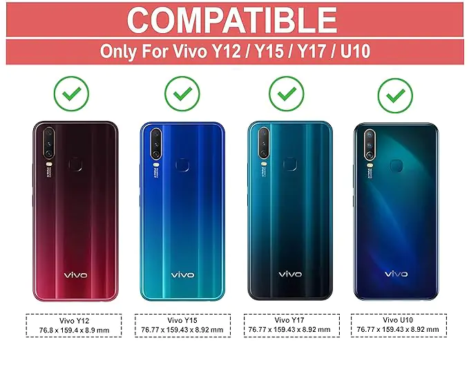 Vivo Mobile Cover1 Mobile Cover for Vivo Y17 / Y12 / Y15 (Polycarbonate_Black)